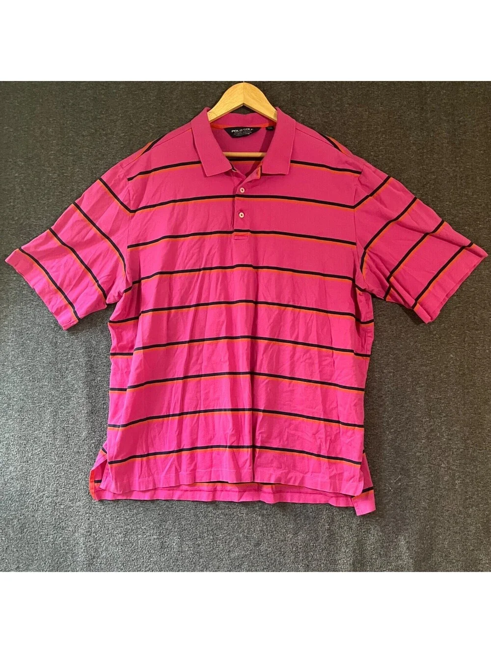 Polo Golf Ralph Lauren Men 2XL Shirt Large Pink Short Sleeve Cotton Collared